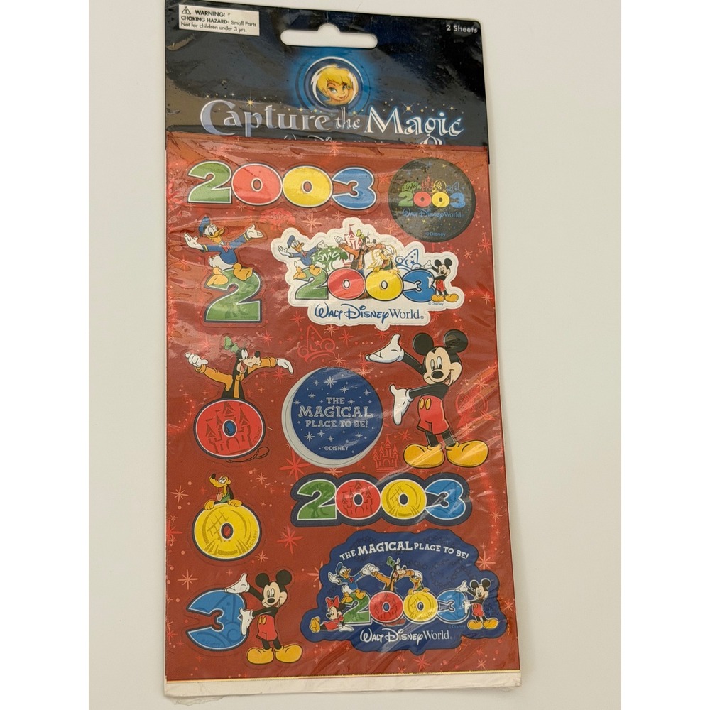 Vintage 2003 Walt Disney World Capture the Magic Sticker Sheets 2 Pack Mickey
